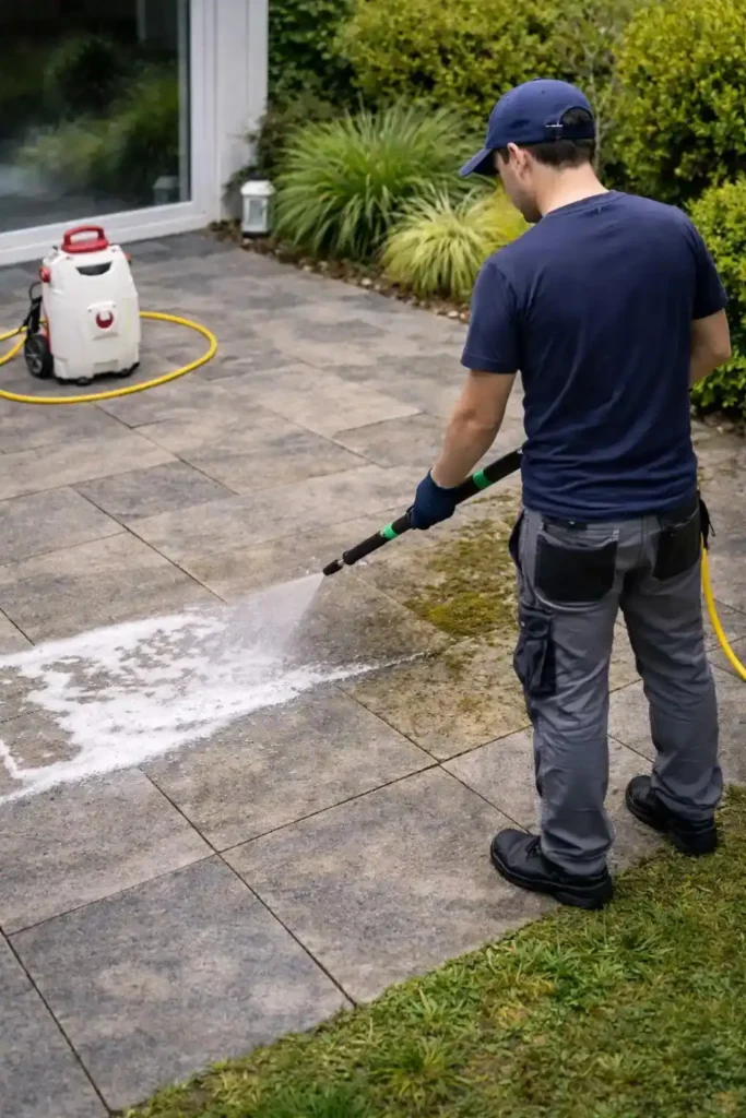 Artisan nettoyant terrasse