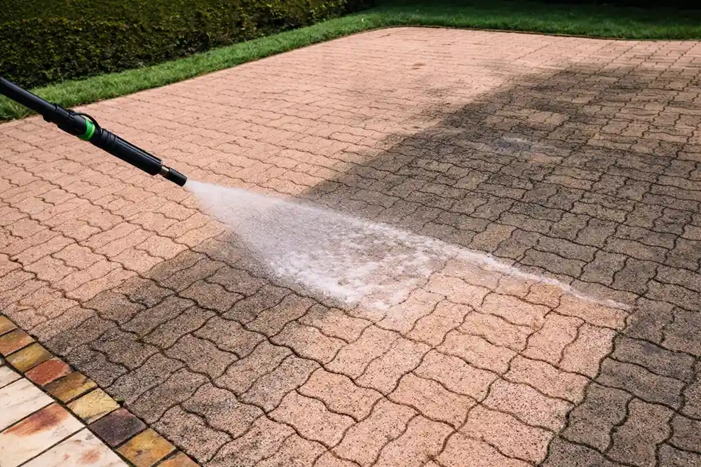 Nettoyage terrasse en brique